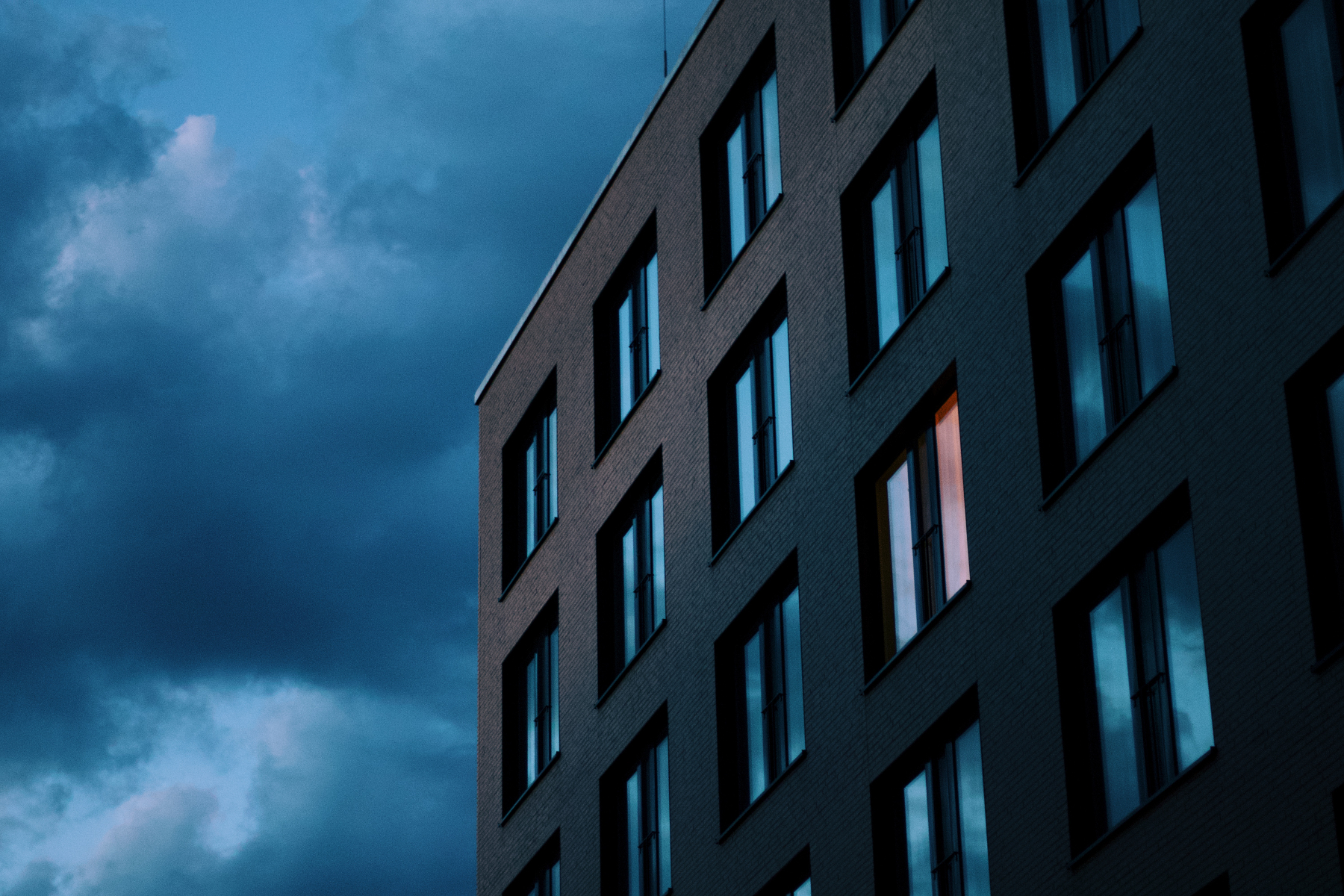 Black brick office building