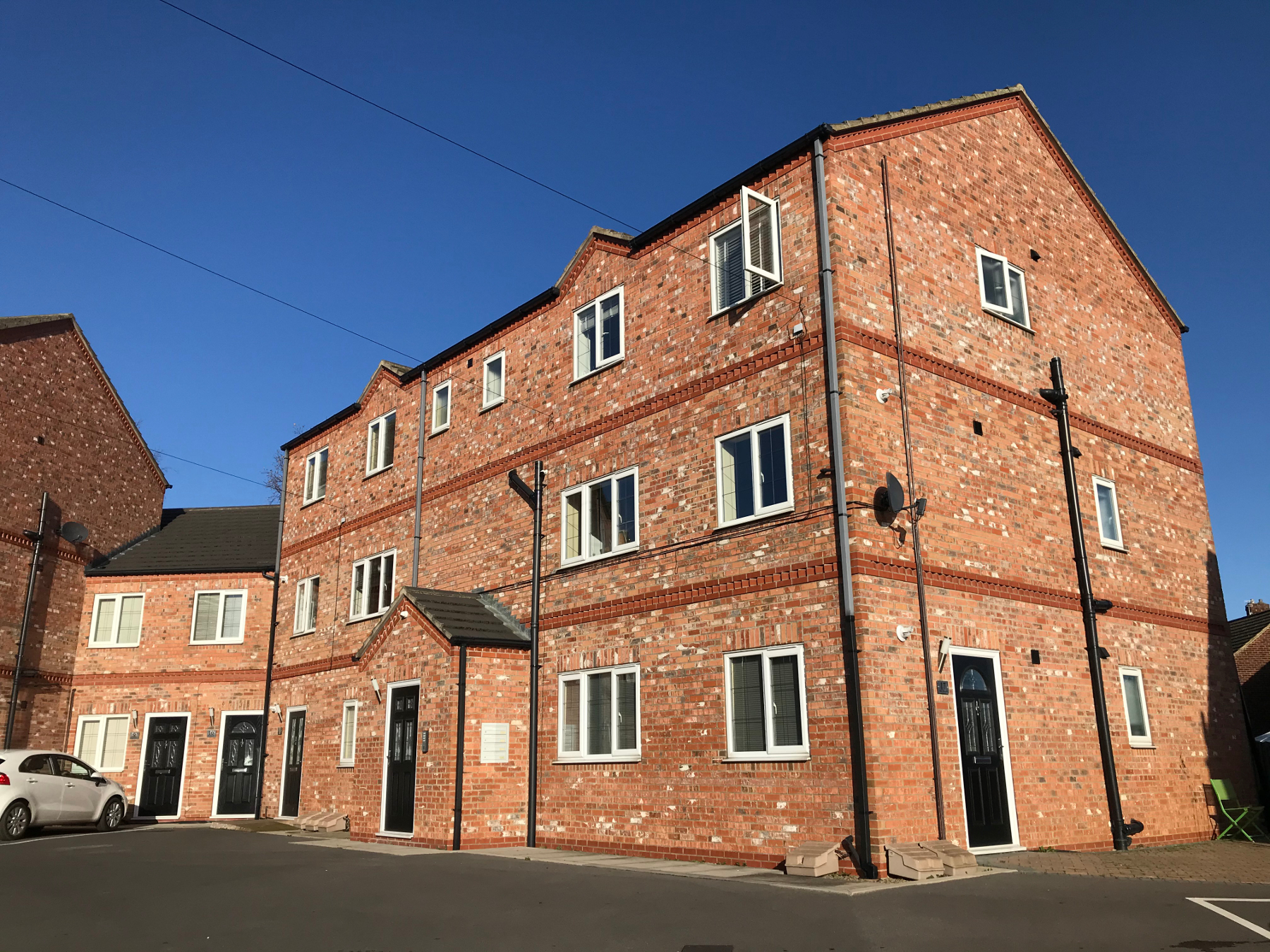 Brick apartment block