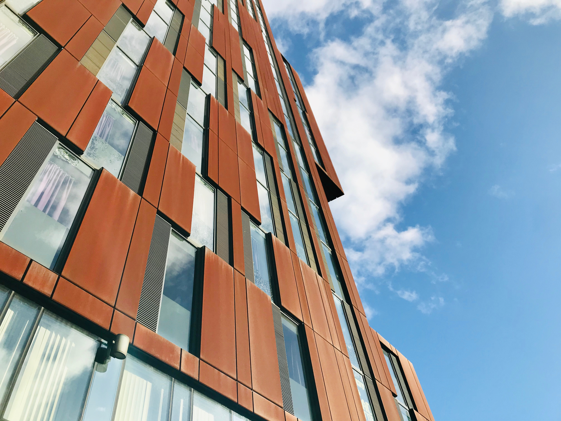 Corten steel facade to residential block