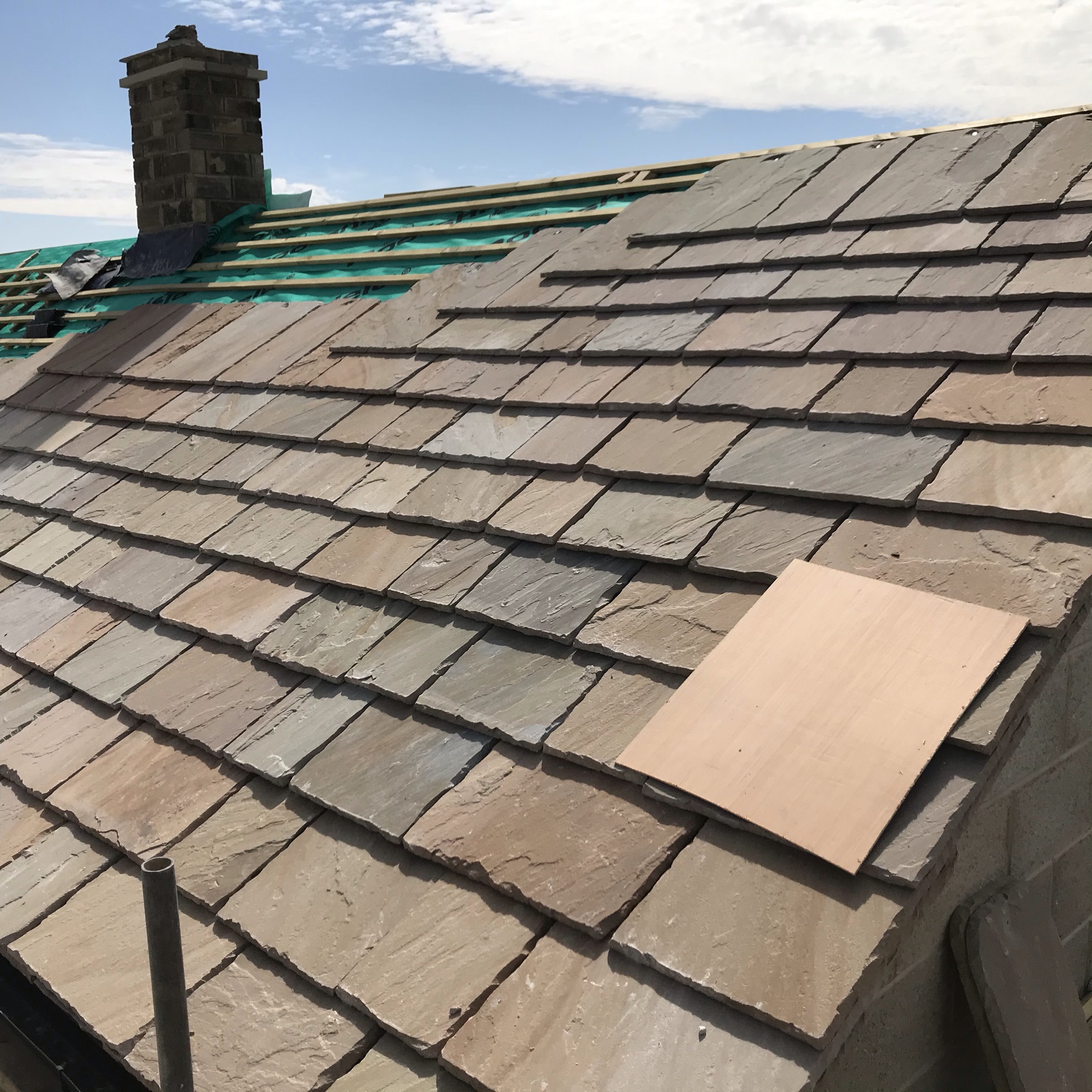 View over the slate roof of Netherhouse Cottage