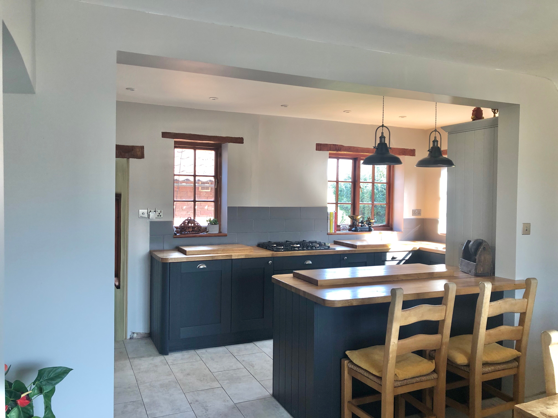 View from the dining area to the adjoining kitchen