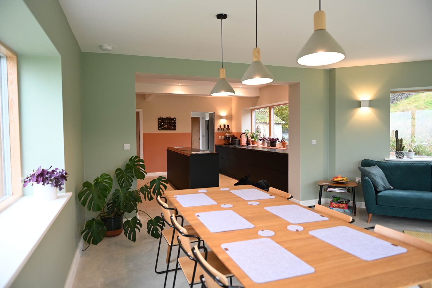 View from the living space through to the adjoining kitchen