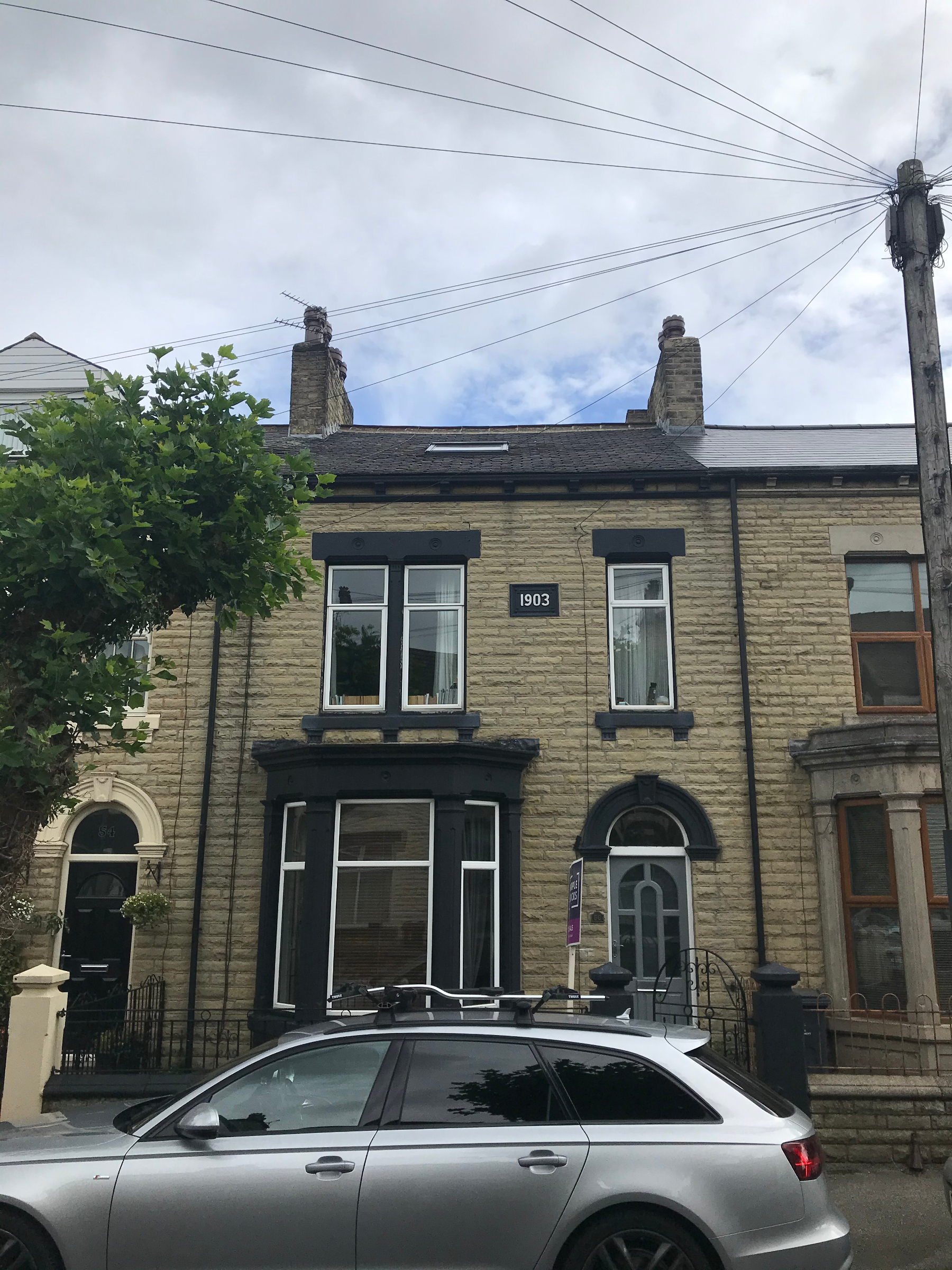 Front elevation of the property on Park Grove, a Victorian terraced house