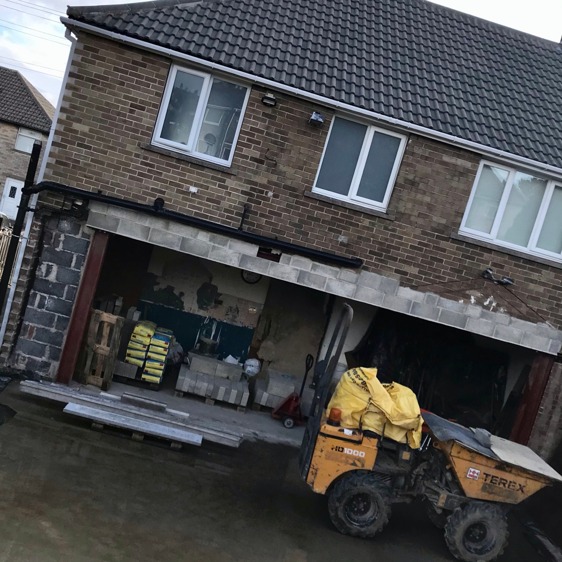 Rear elevation following removal of external ground floor wall