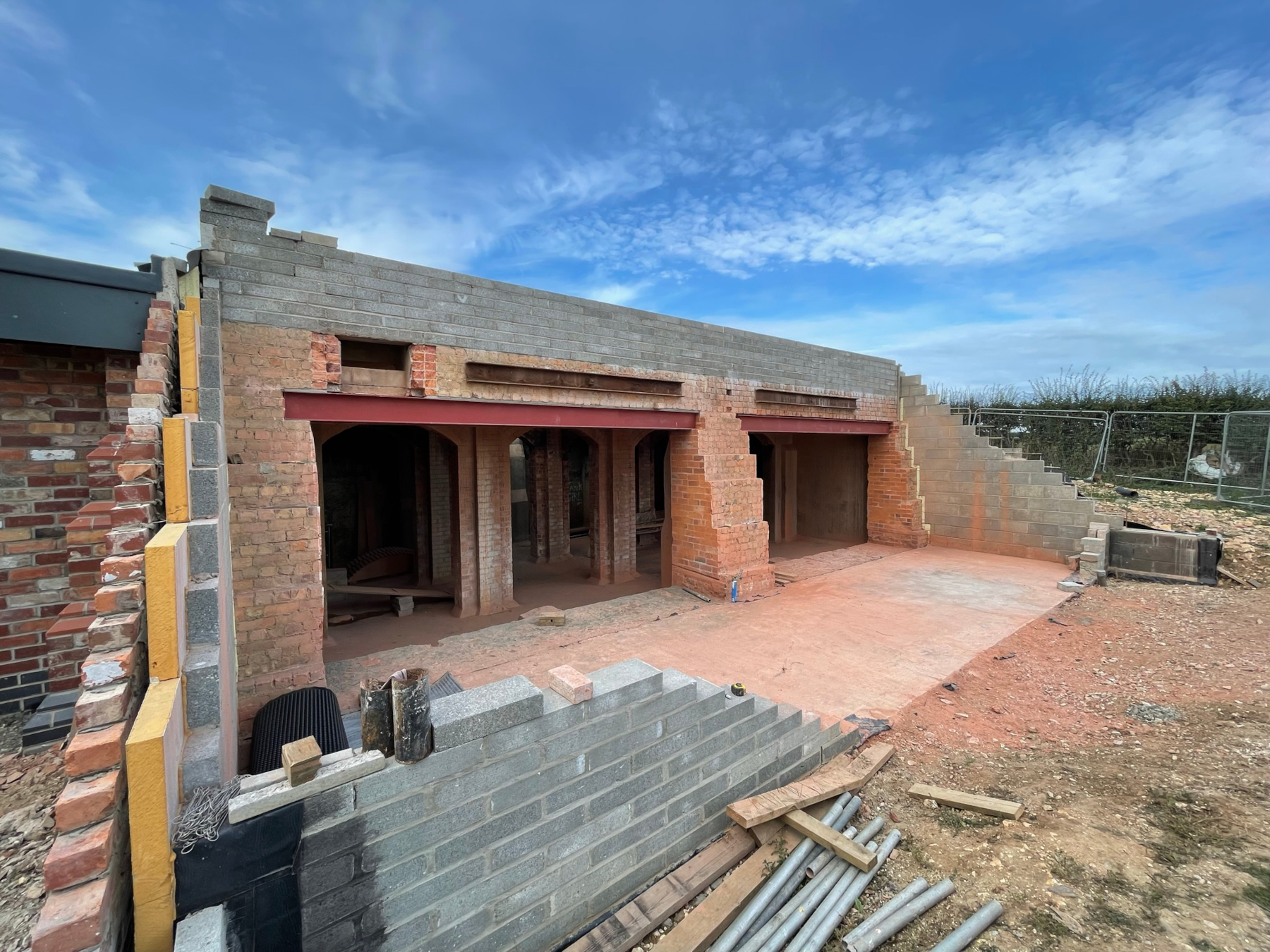 Openings to front of Reservoir prior to instalation of glazed front elevation