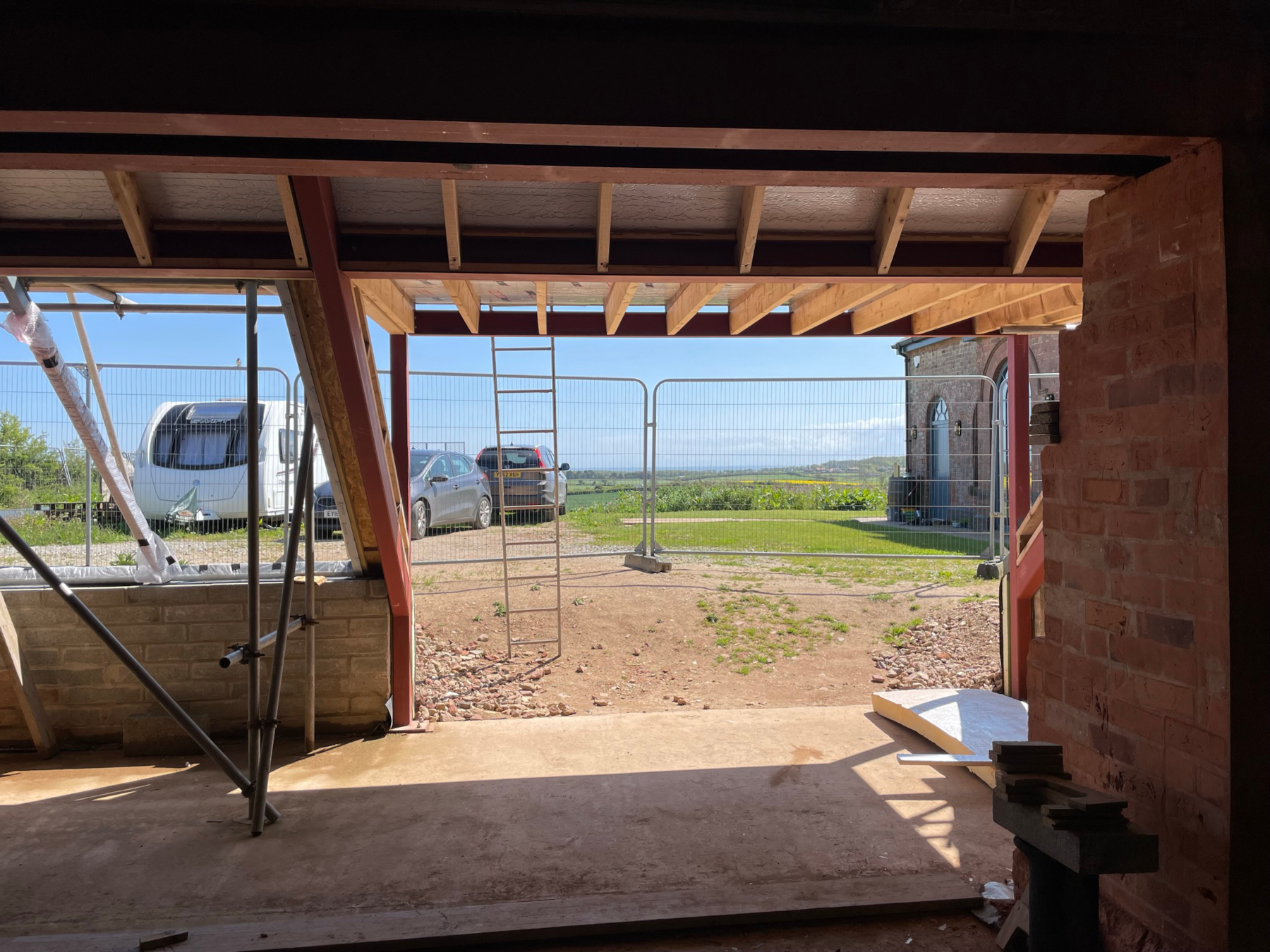 View out of Reservoir living room prior to glazing installation